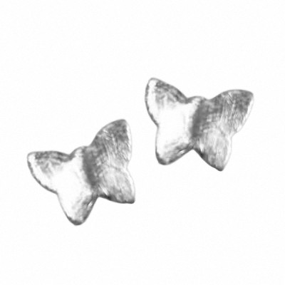 Schmetterling Perle 925 Silber gebürstet 12mm