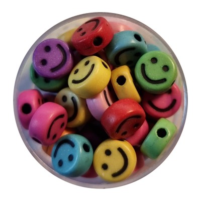 Smiley-Perle bunt-schwarz 10mm