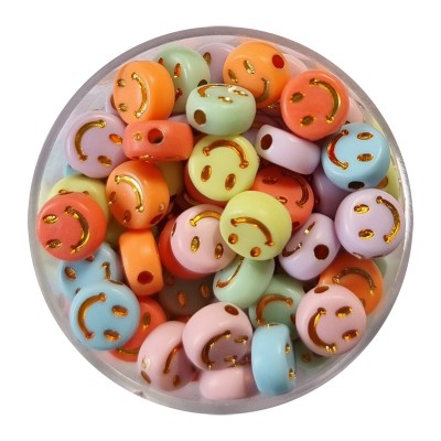 Smileyperle pastel bunt roségold 7mm