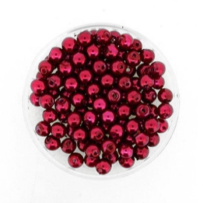 Glaswachsperlen 4mm rot 100 Stück