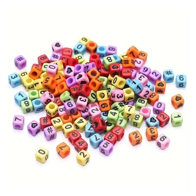 Zahlenperlen 6mm bunt 180 Stück