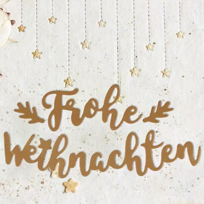 Preview: Stanzschablone Frohe Weihnachten