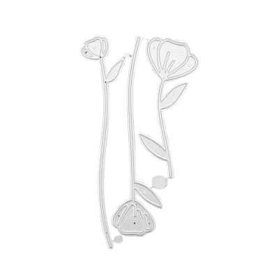 Stanzschablone Blume/Blüte mit Stiel