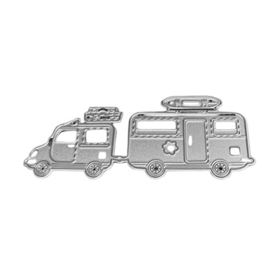 Stanzschablone Bus mit Wohnwagen 9,9cm