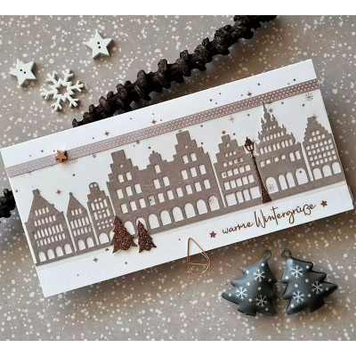 Preview: Stanzschablone Häuserzeile 16,8cm