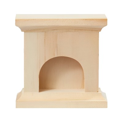 Holzkamin miniatur 6,7cm natur zum wichteln