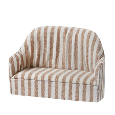 Sofa Miniatur braun weiß gestreift 11,5cm