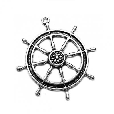 MetalAnhänger Schiffsruder 52mm silber