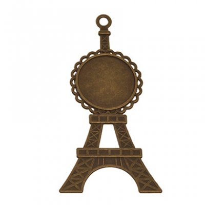 Anhänger Fassung 20mm Eiffelturm bronze