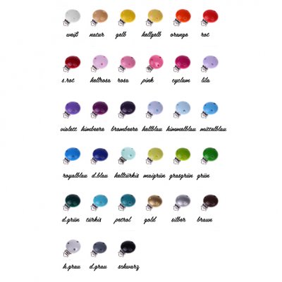 Babyclip für Schnullerkette in 40 Farben