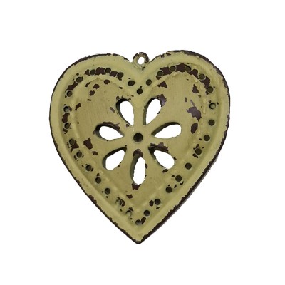 Blech-Herzen 4cm gelbgrün