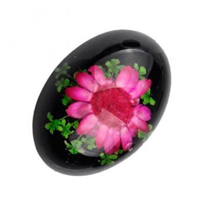 Cabochon Trockenblume pink 18x25mm