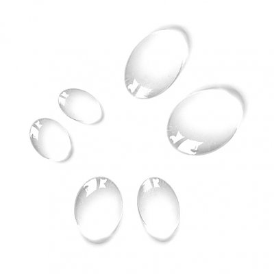 Glascabochon transparent oval