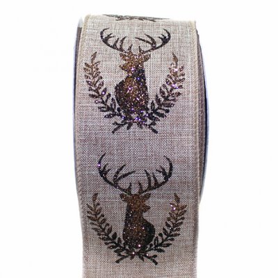 Dekoband Platzhirsch gold 60mm