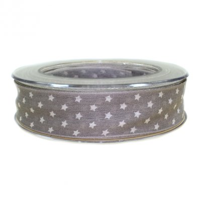 Dekoband Sterne grau 25mm