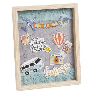 Preview: Dekorahmen 12x3,5x18cm Haus natur