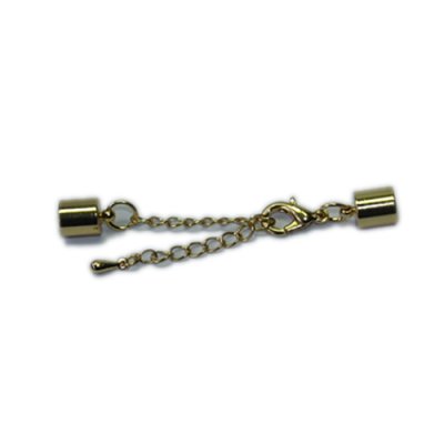 Endkappen mit Karabiner und Kette 8mm gold