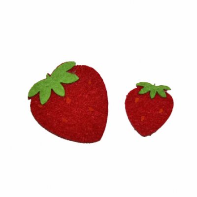 Filz-Erdbeere 2-4,5cm rot 2 Stück