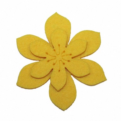 Filzblumen gelb 2 Stück 6-9cm