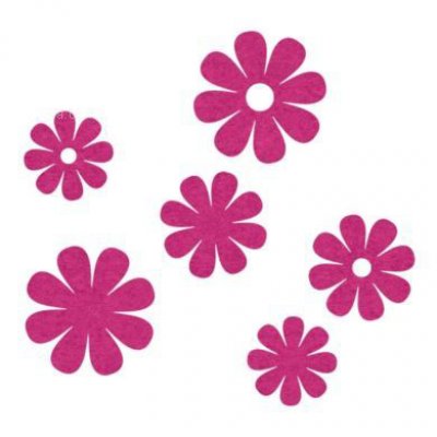 Filzblumen pink 6 Stück