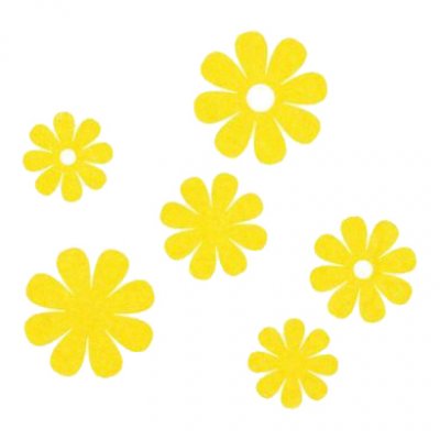 Filz-Blumen 4,5cm gelb 6er Set