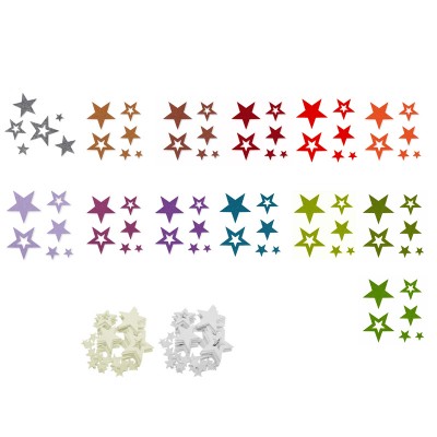 Filz-Sterne 2-7cm diverse Farben 6 Stück