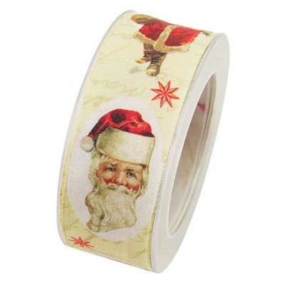 Dekoband Nikolaus Weihnachtsmann creme