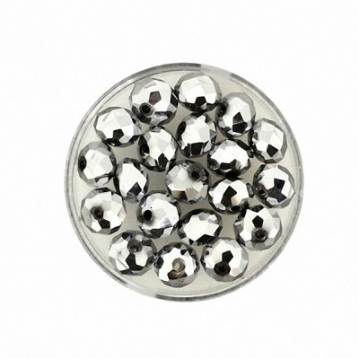 Glasschliffperle silber 8mm