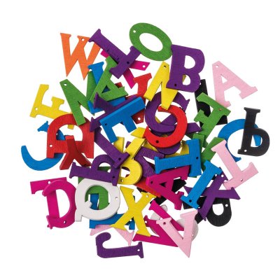 Holzbuchstaben A-Z  bunt 50 Stück