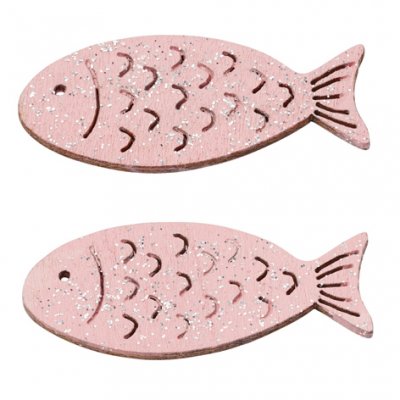 Streuteile Fische rosa Glitzer