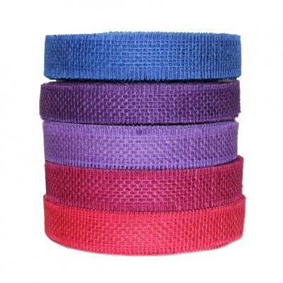 Juteband 3cm breit pink-blau (1m)