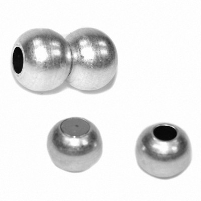 Kugelmagnetverschluss silber für 3-4mm Kordeln