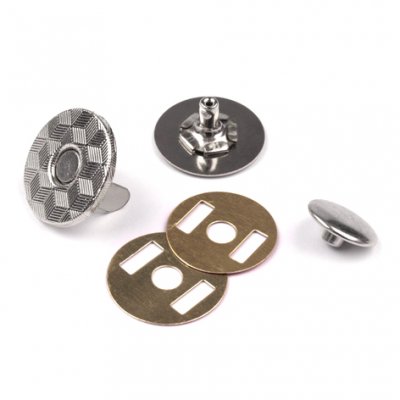 Taschenmagnet silber mit Niete 18mm
