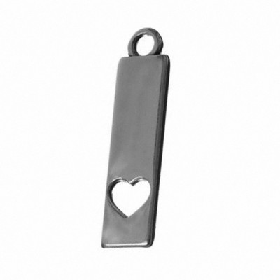 Metallanhänger Herz 32mm silber