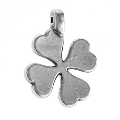 Metallperle Kleeblatt 17mm silber