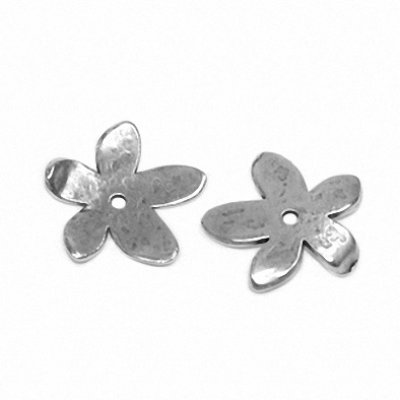 Metallperle Blume 21mm silber