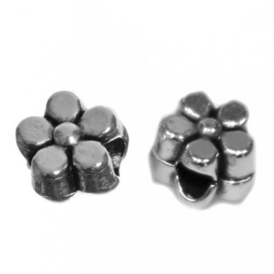 Metallperle Blümchen 5mm silber