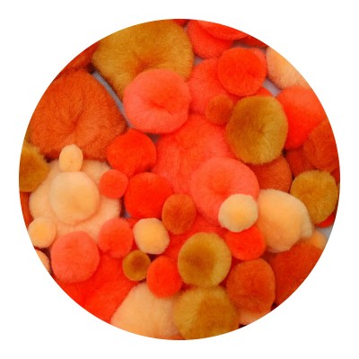 Pompons 10-40mm Orangetöne 100 Stück