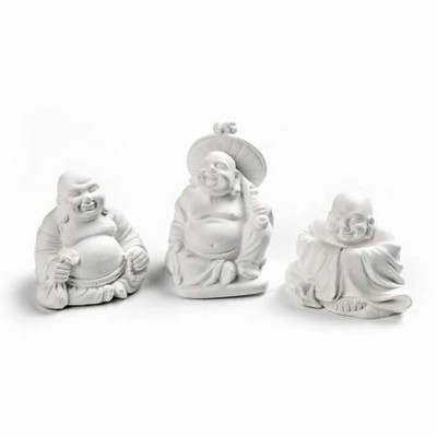 3er Buddhas aus Gips