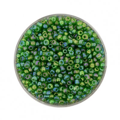 Rocailles dunkelgrün AB 2,6mm 17g Dose