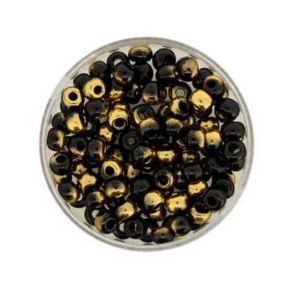 Rocailles Echtgold schwarz 4,5mm 17g Dose