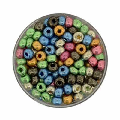 Rocailles bunt metallic 4,5mm 17g Dose