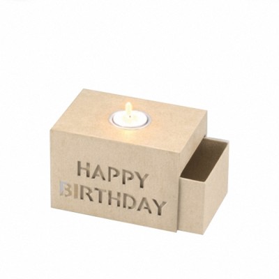 Schiebebox 15x10,5cm Happy Birthday Kerzenhalter