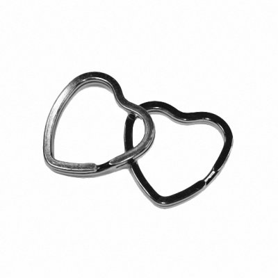 Schlüsselring Herzform 33mm silber