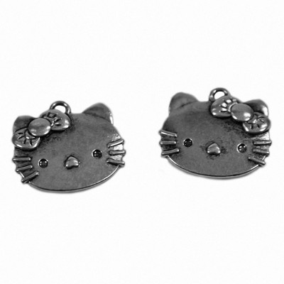 Metallanhänger Katze silber 20mm