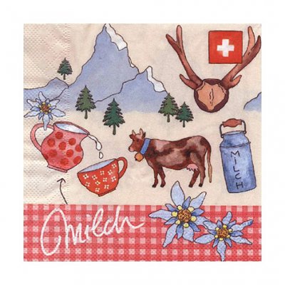 Serviette 33x33cm Milch