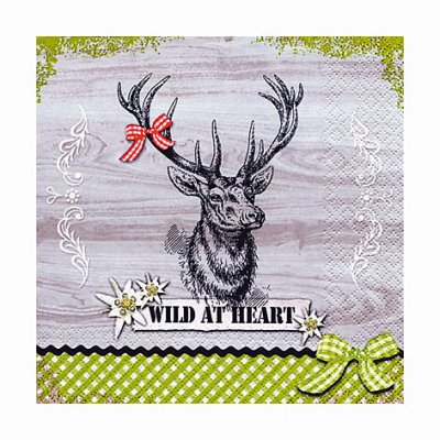 Serviette 33x33cm Wild at heart