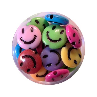 Smileyperle bunt Gesicht 12mm