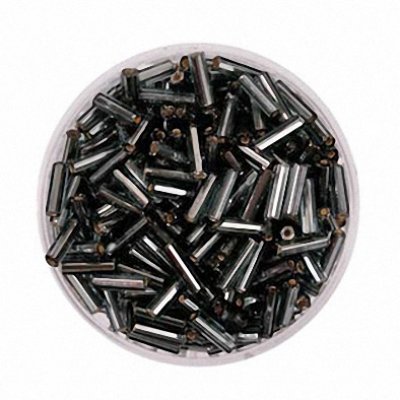 Stiftperlen grau Silbereinzug 6mm Dose