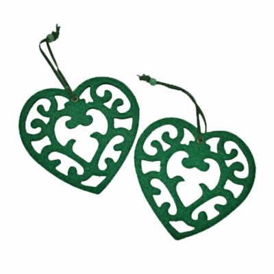 Filz-Herz 10cm mit Schnörkel grün
